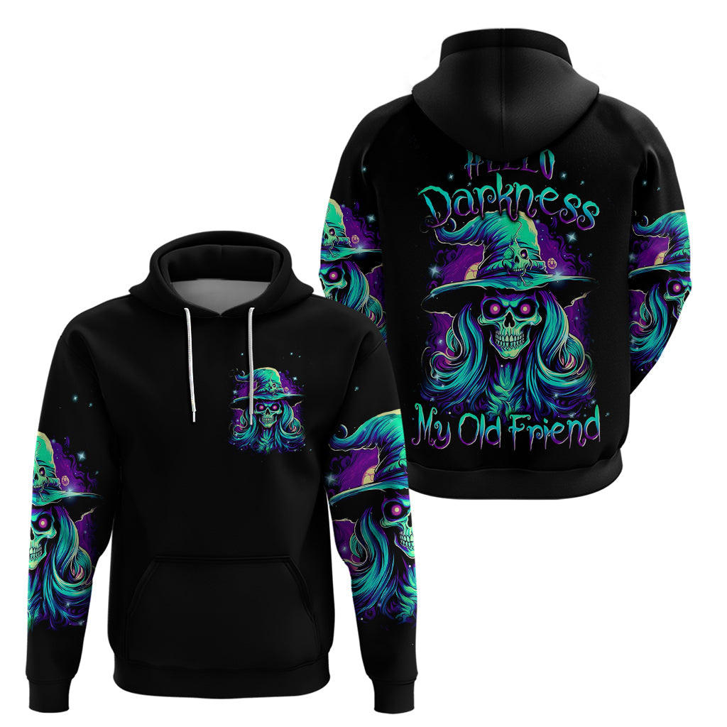 Witch Skull Hoodie Skull Witch Hello Darkness My Old Friend DT01