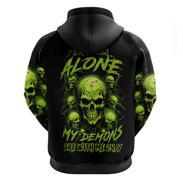 Thunder Skull Hoodie Thunder Skull I Never Alone My Demon With Me 24/7 DT01