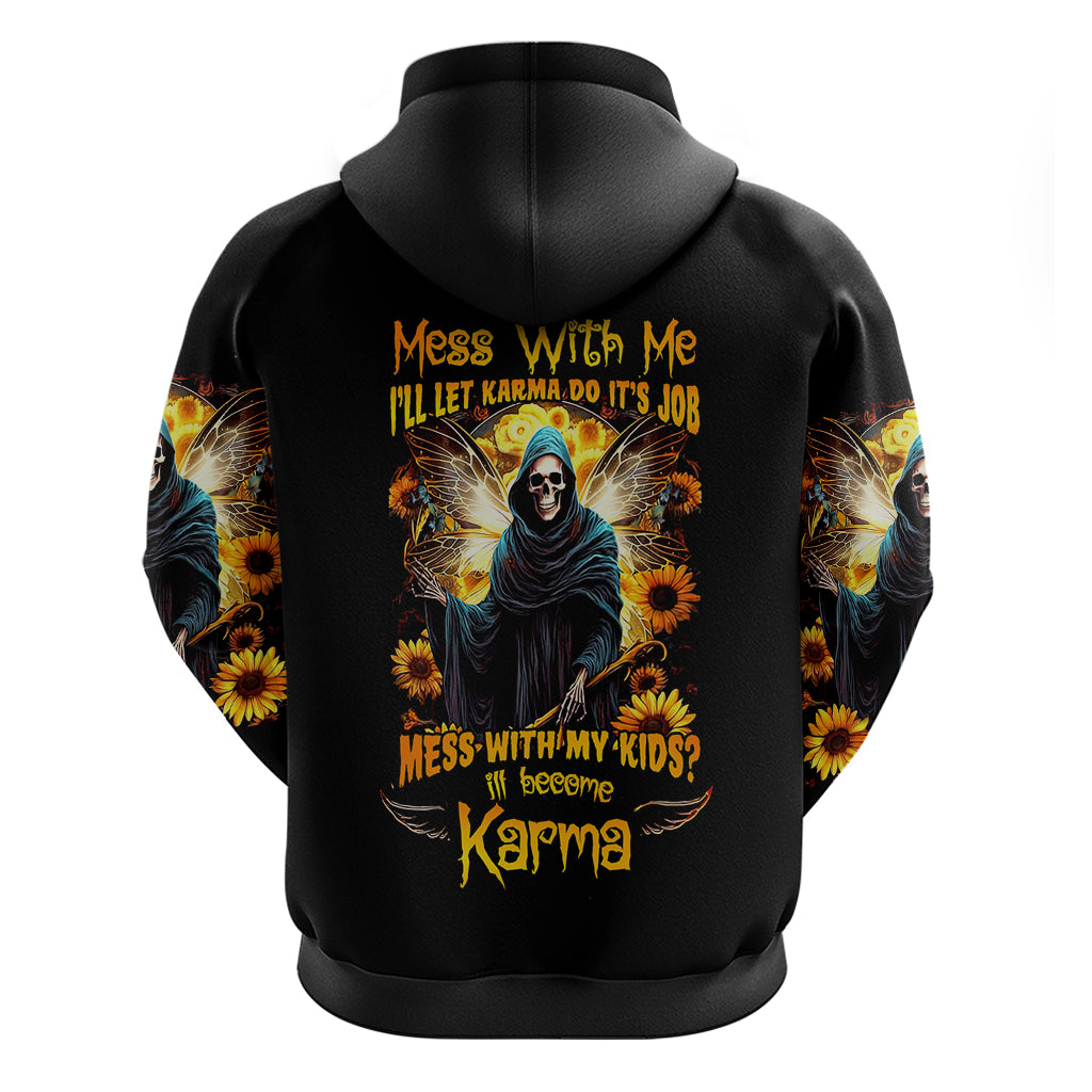 Fairy Death Skull Hoodie Mess With Me I'll Let Karma Do It's Job DT01