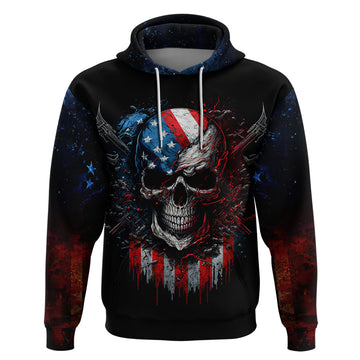 Vintage Skull Hoodie American Skull Vintage DT01
