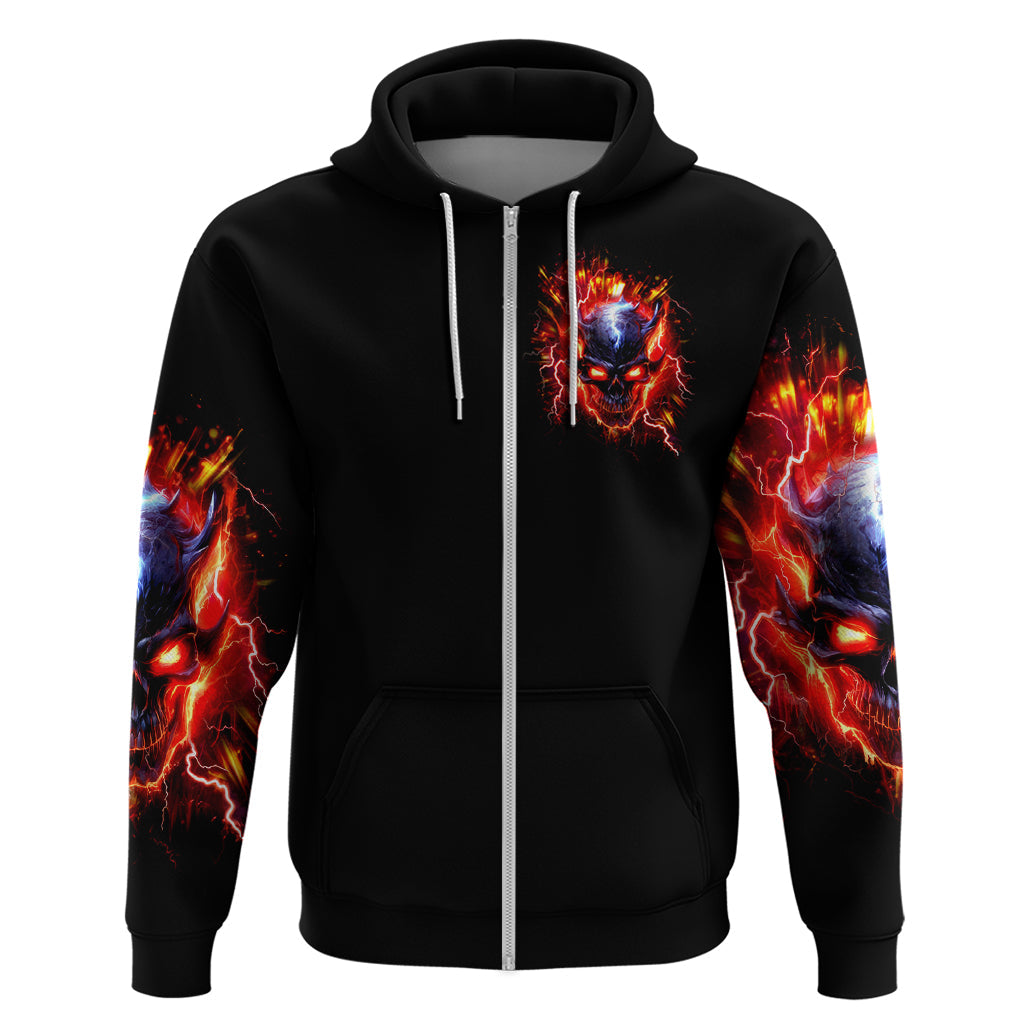Flame Skull Hoodie I'm Never Alone My Demons Are With Me 24/7 DT01