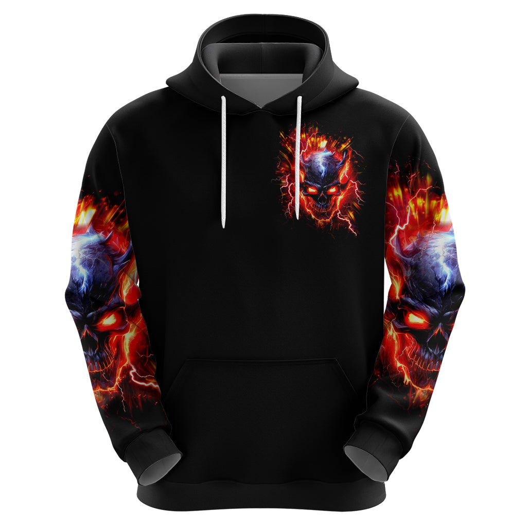 Flame Skull Hoodie I'm Never Alone My Demons Are With Me 24/7 DT01