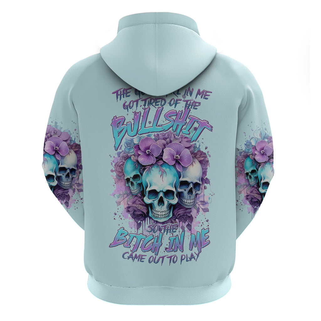 Flower Skull Angel Hoodie The Good Girl In Me Got Tired Of The Bullshit DT01