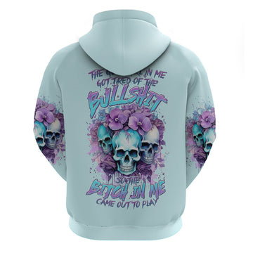 Flower Skull Angel Hoodie The Good Girl In Me Got Tired Of The Bullshit DT01