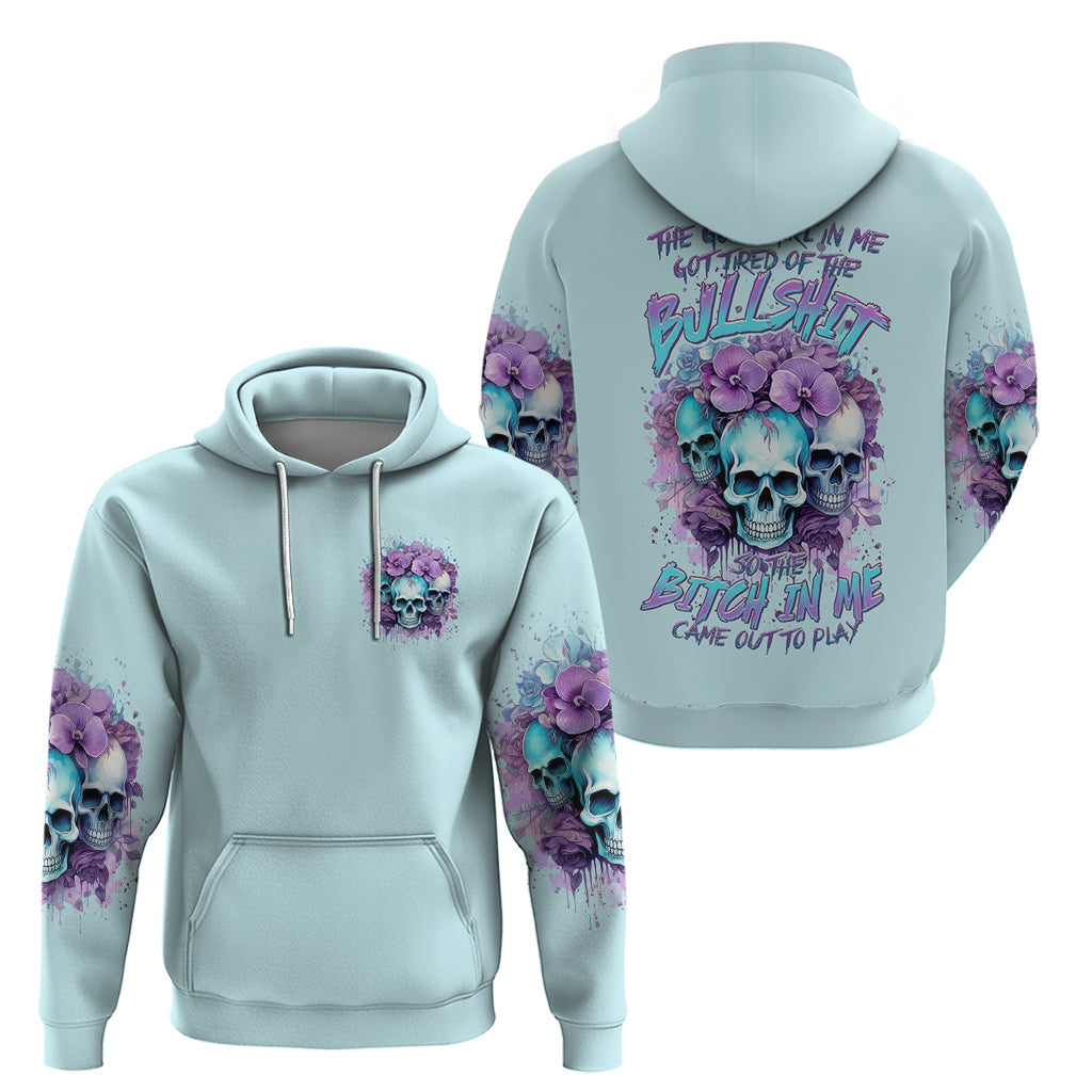 Flower Skull Angel Hoodie The Good Girl In Me Got Tired Of The Bullshit DT01