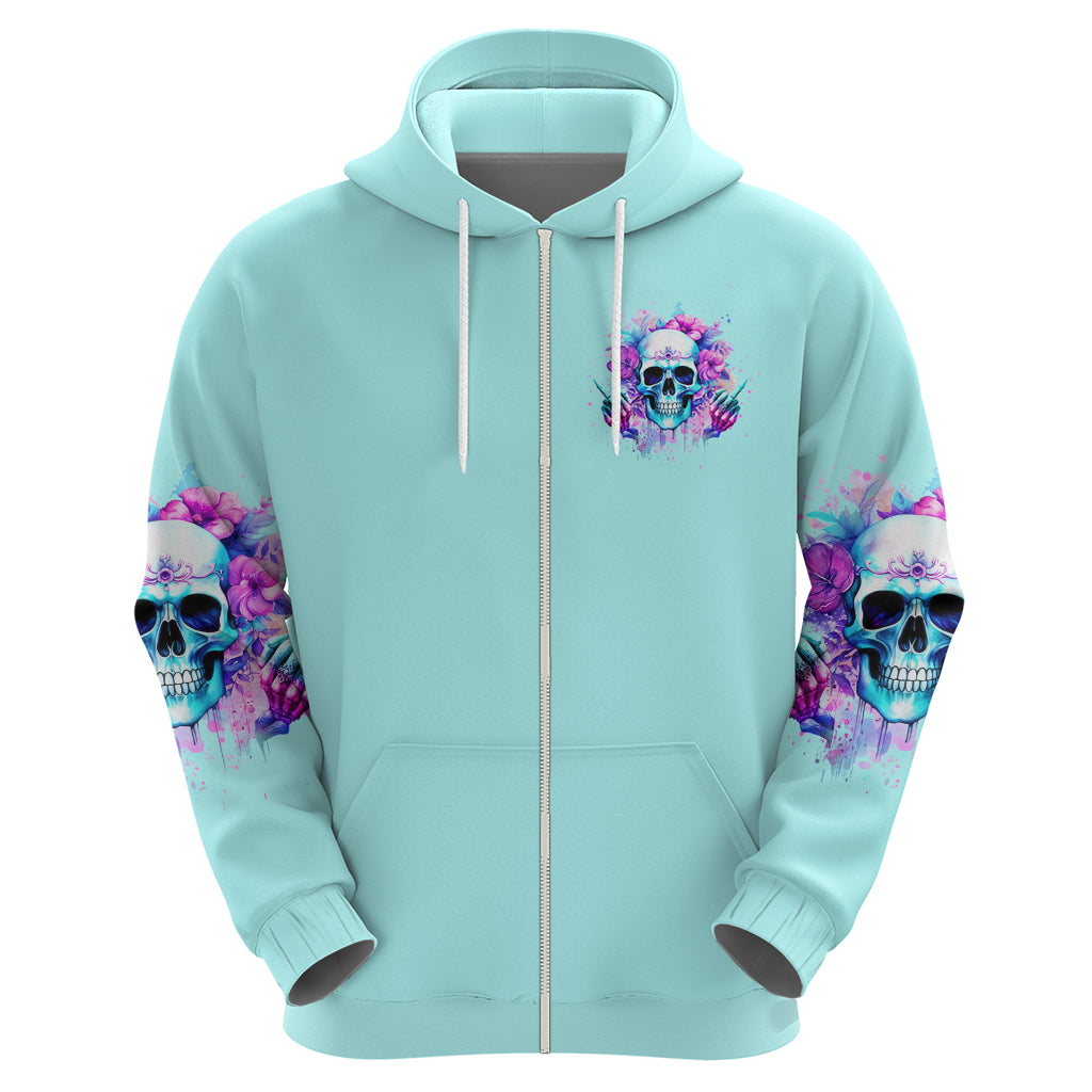 Flower Skull Angel Hoodie I'm A Bitch With A Flow Bullshit Tolerance DT01