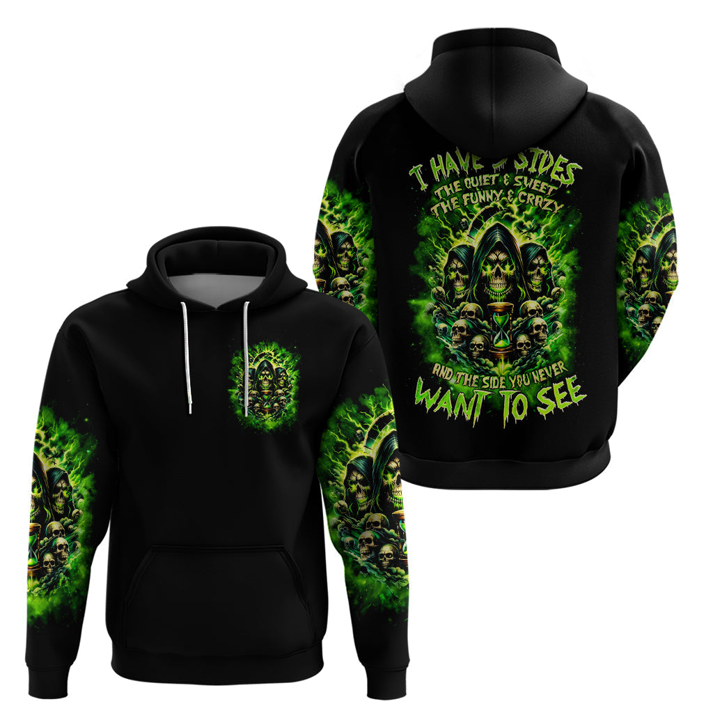Flame Skull Hoodie I Have 3 Sides Quite Sweet Funny Crazy DT01