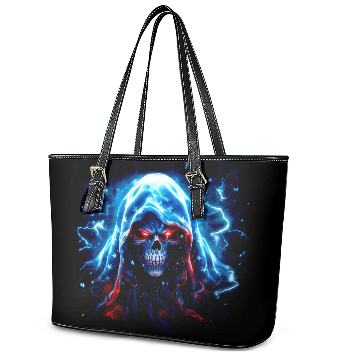 Thunder Skull Leather Tote Bag I'm Not Anti Social I'm Just Not User Friendly DT01