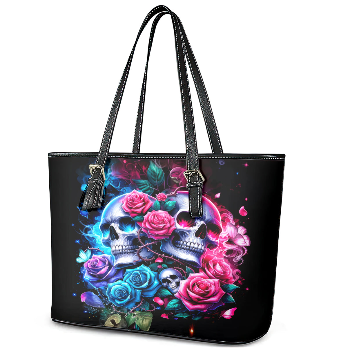 Couple Skull Leather Tote Bag I Could Be Your Best Friend Or Your Worst Fucking Enemy DT01