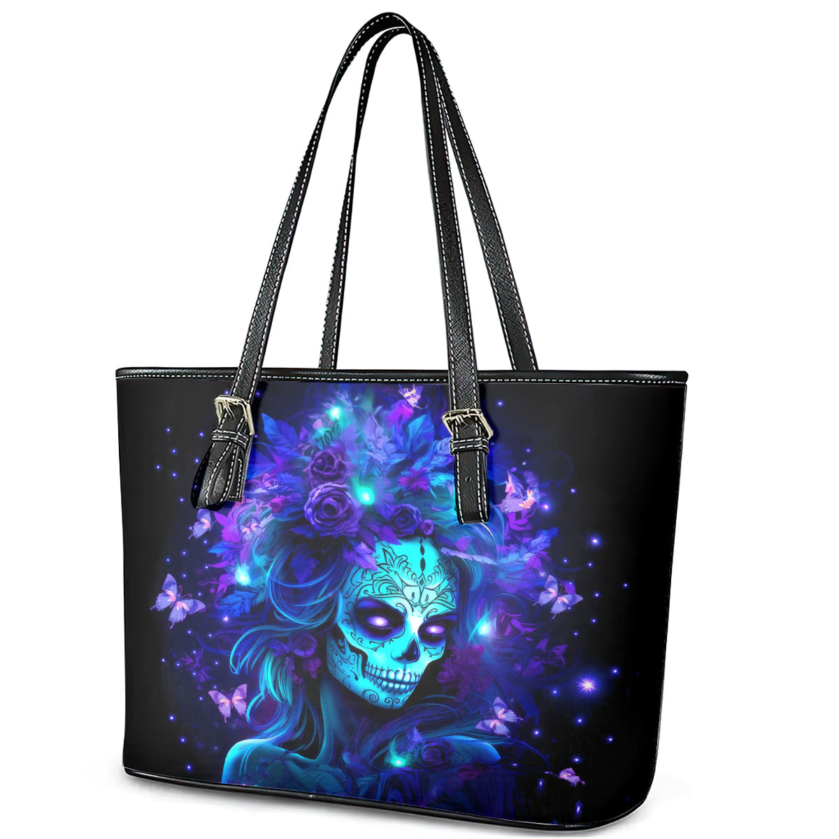 Skull Girl Leather Tote Bag Yes I'm A Bitch But Not Yours DT01