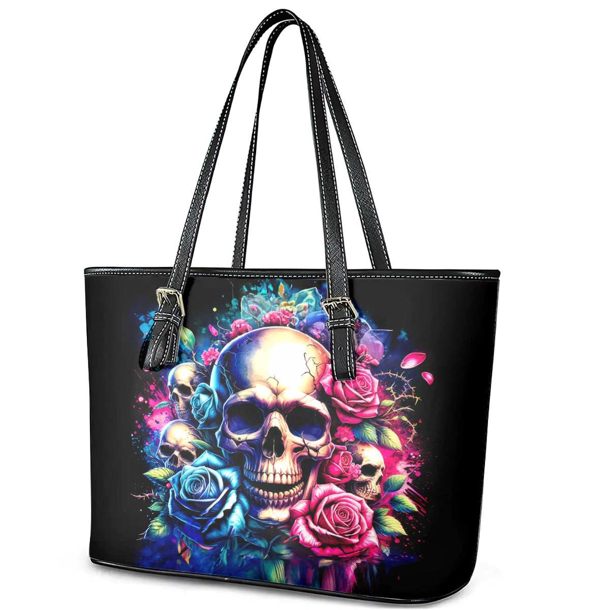 Rose Skull Leather Tote Bag Assuming I Was Like Most Girls Was Your First Mistake DT01