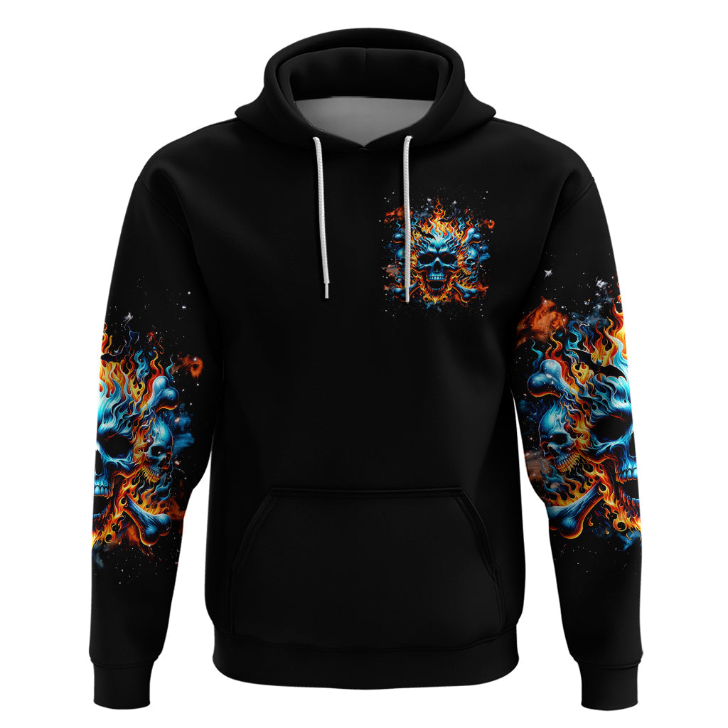 Flame Skull Hoodie When I Was Born The Devil Said Ohh Shit Competition DT01