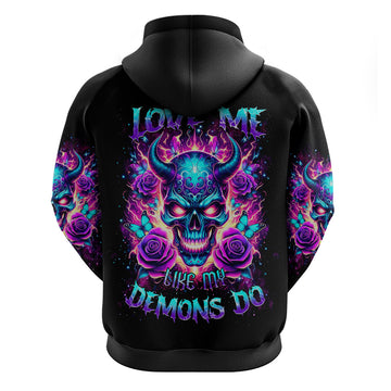 Thunder Skull Hoodie Love Me Like My Demons Do DT01
