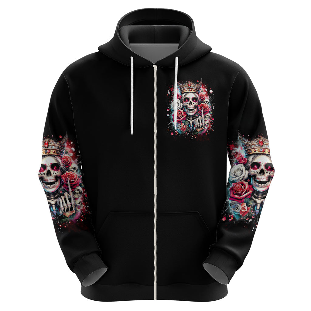 Queen Skull Hoodie Bitch I'm Not A Princess I'm The Fucking Queen DT01