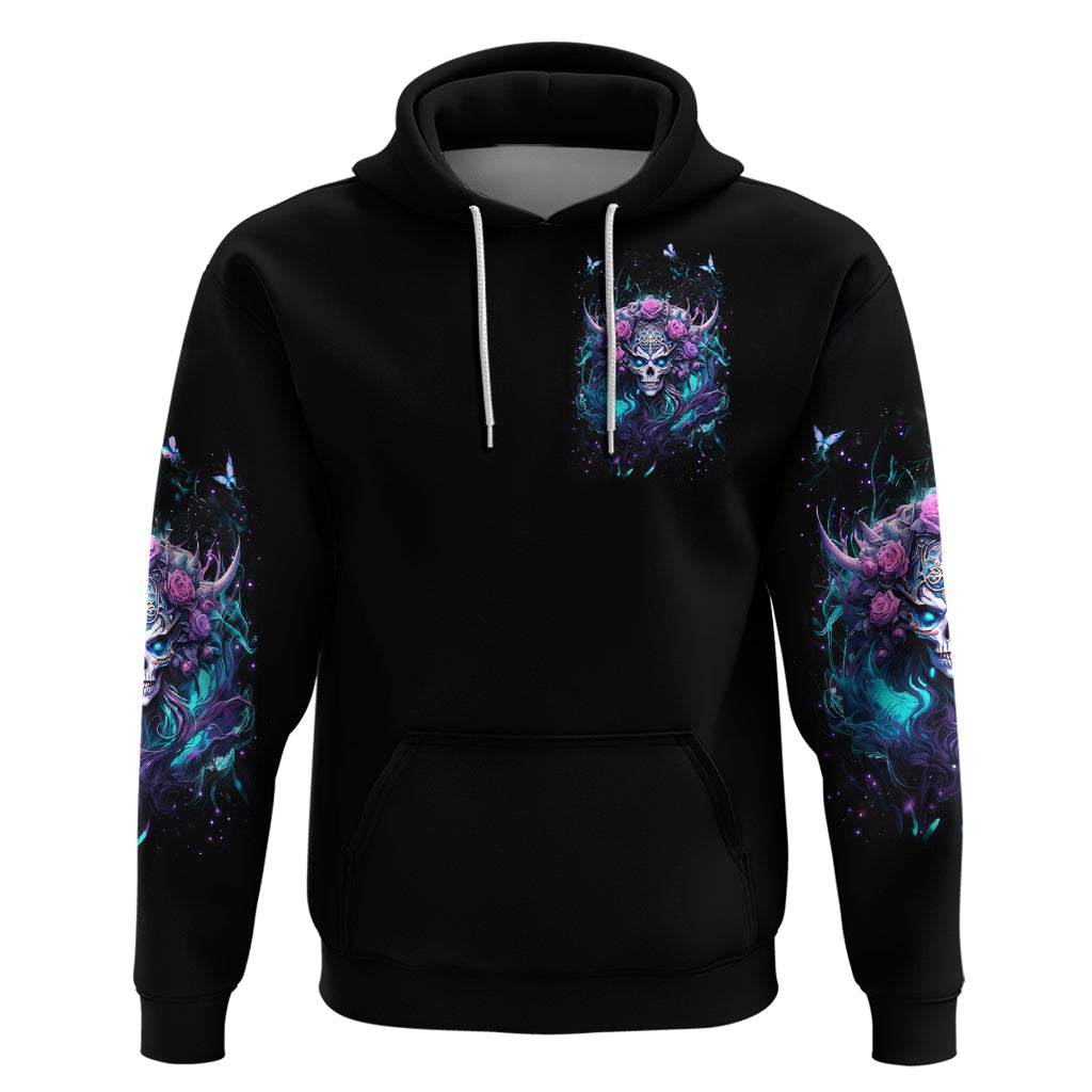 Rose Skull Hoodie I'm Never Alone My Demons Are With Me 24/7 DT01