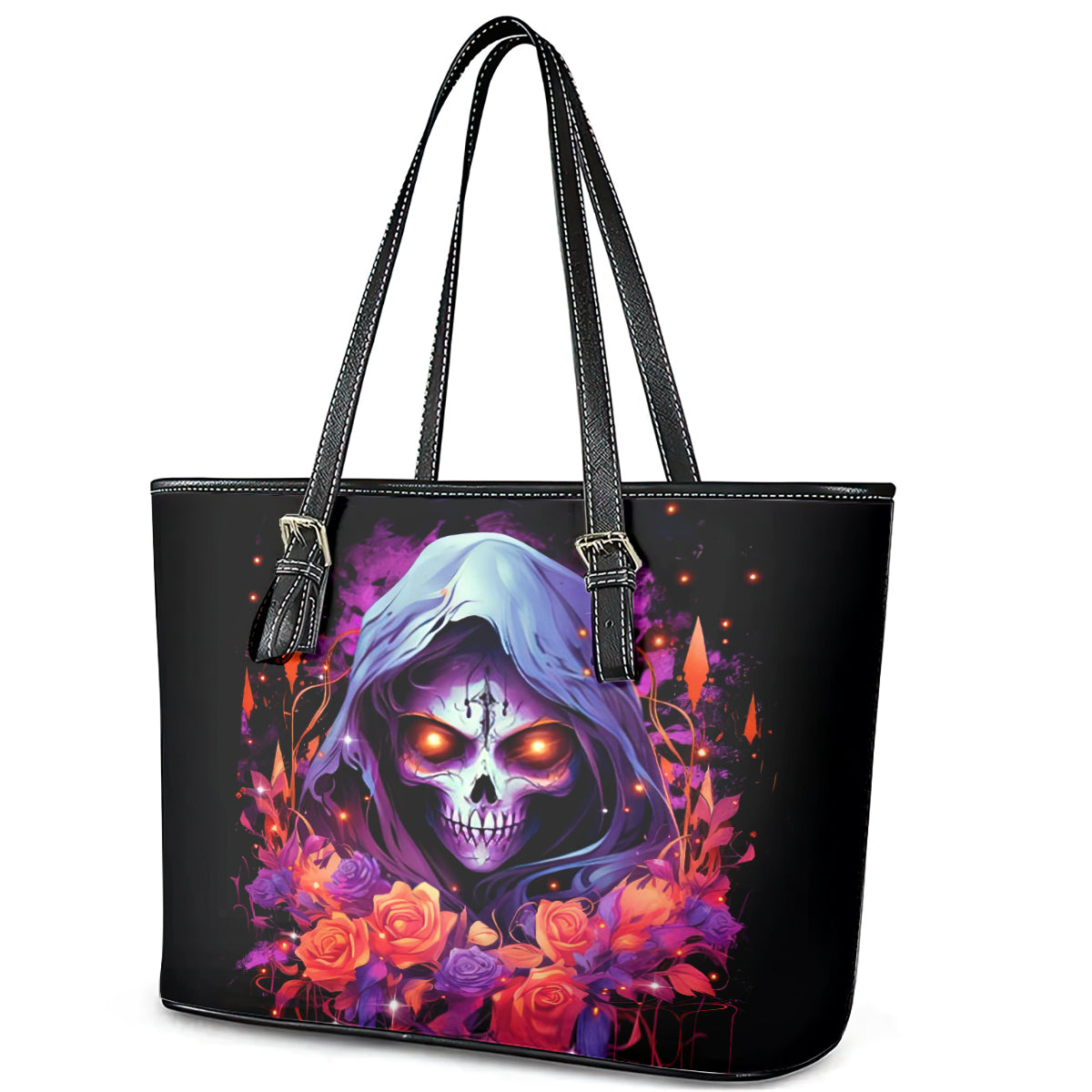 Rose Skull Leather Tote Bag F Bomb Mom I Sprinkle That Shit Like Confetti DT01