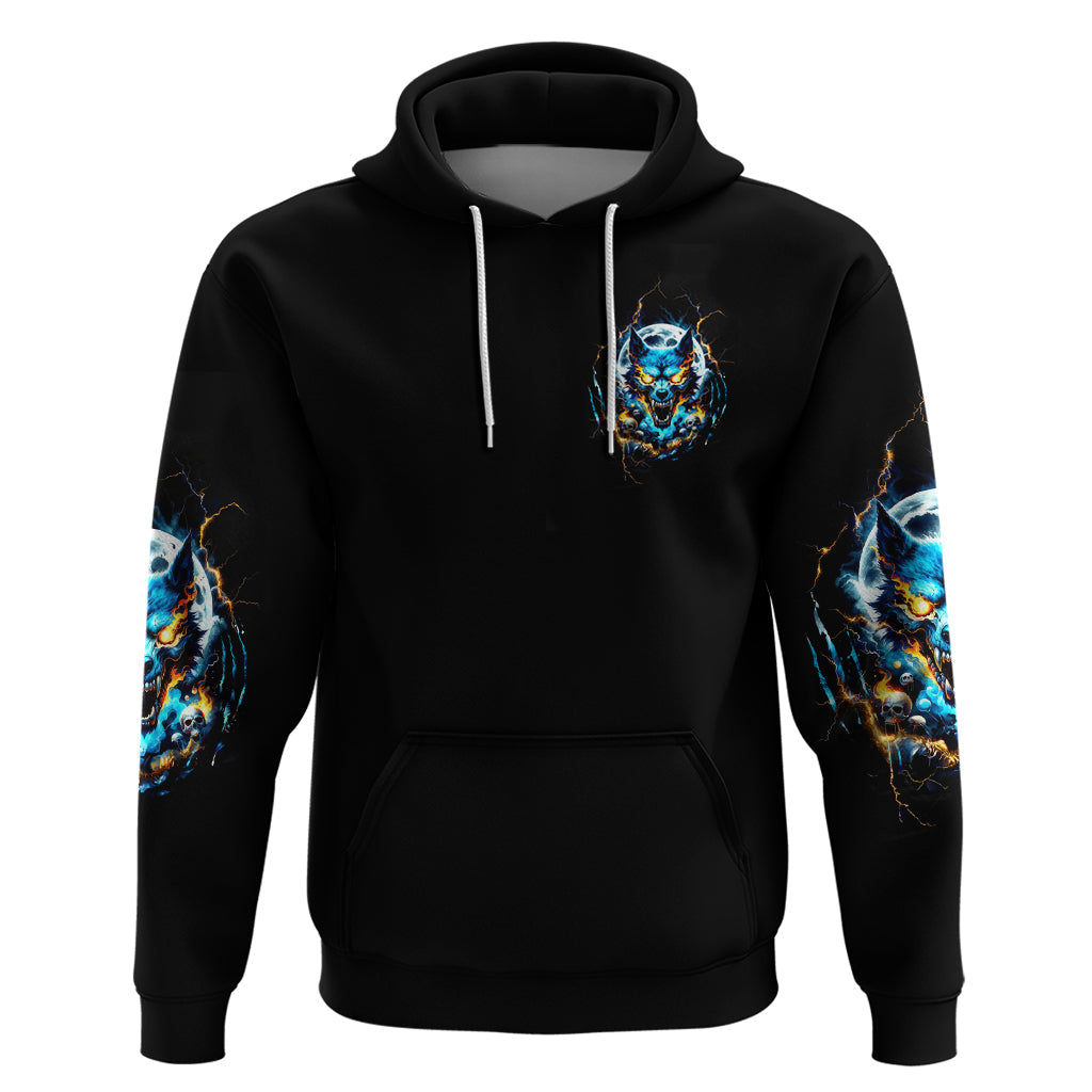 Wolf Skull Hoodie Born As Human But Wolft At Heart DT01