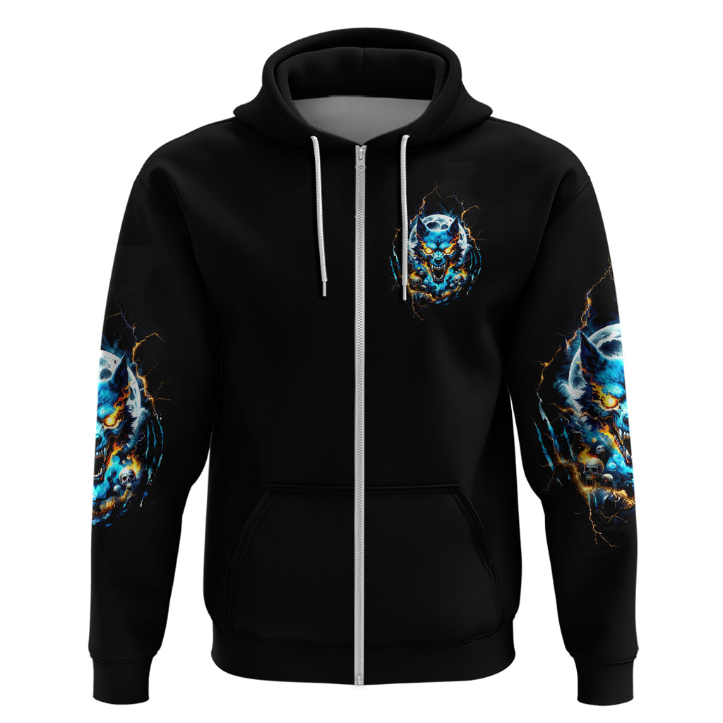 Wolf Skull Hoodie Born As Human But Wolft At Heart DT01