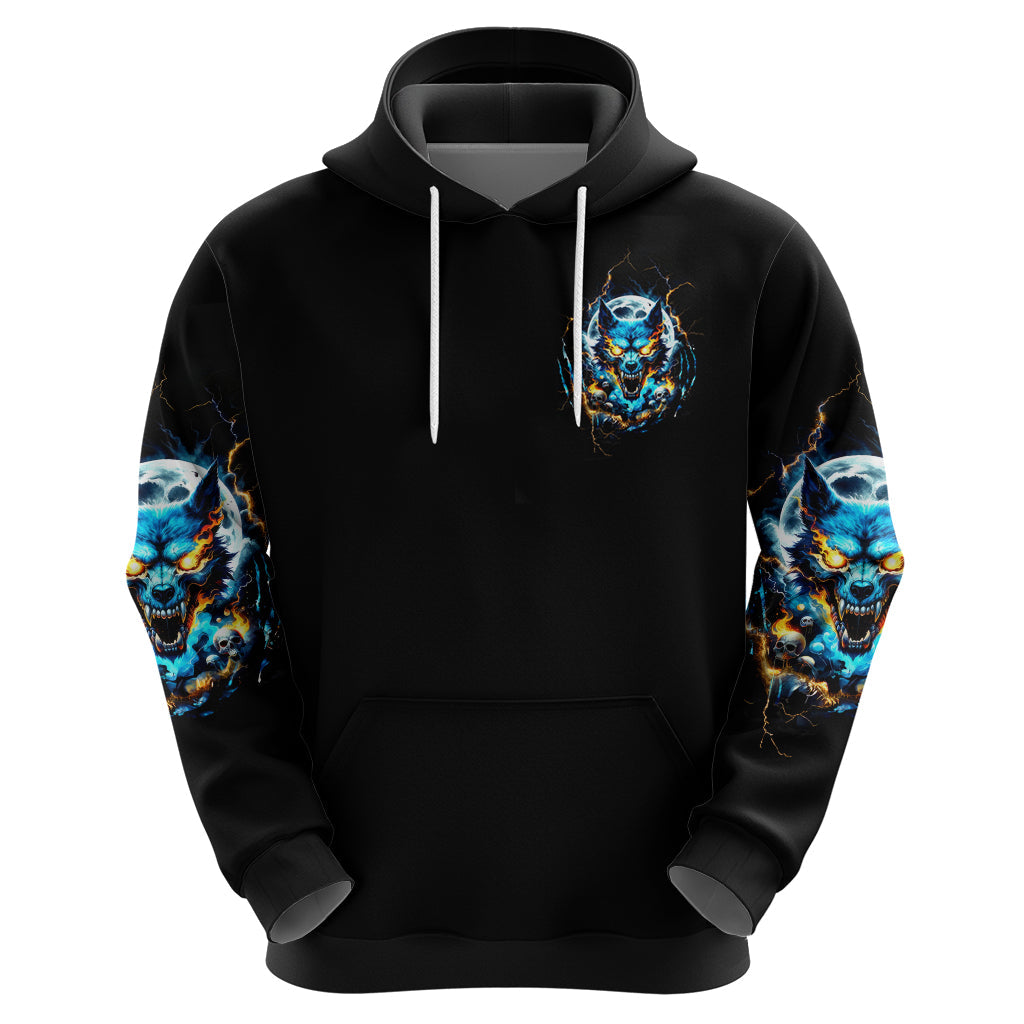 Wolf Skull Hoodie Born As Human But Wolft At Heart DT01