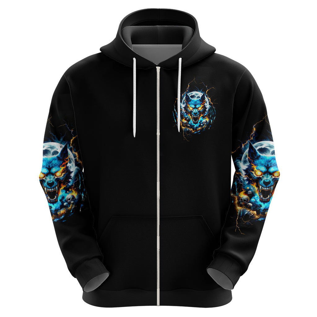 Wolf Skull Hoodie Born As Human But Wolft At Heart DT01