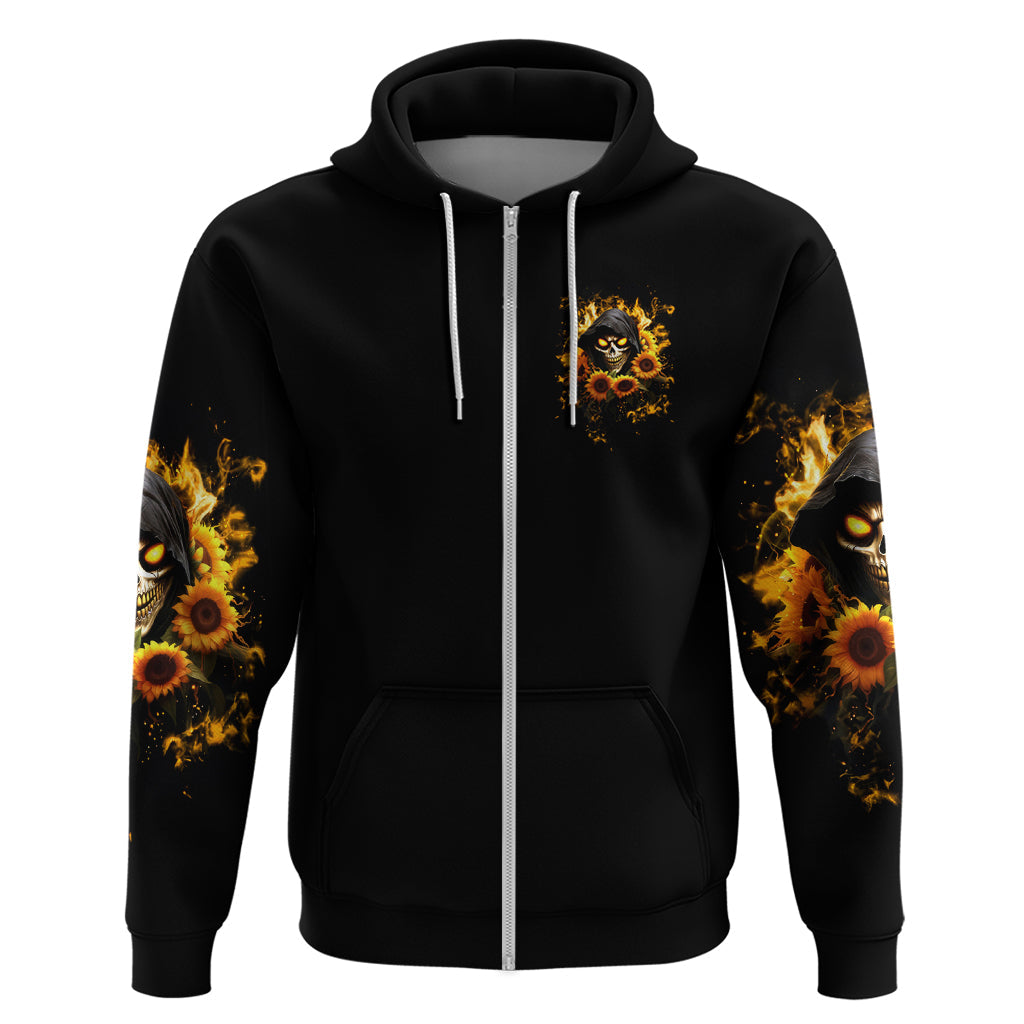 Sunflower Skull Hoodie Assuming I Was Like Most Girls Was Your First Mistake DT01