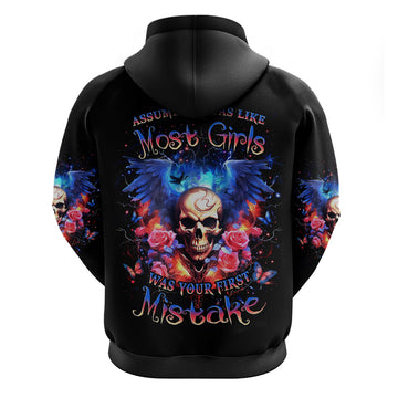 Fairy Skull Hoodie Assuming I Was Like Most Girls Was Your First Mistake DT01