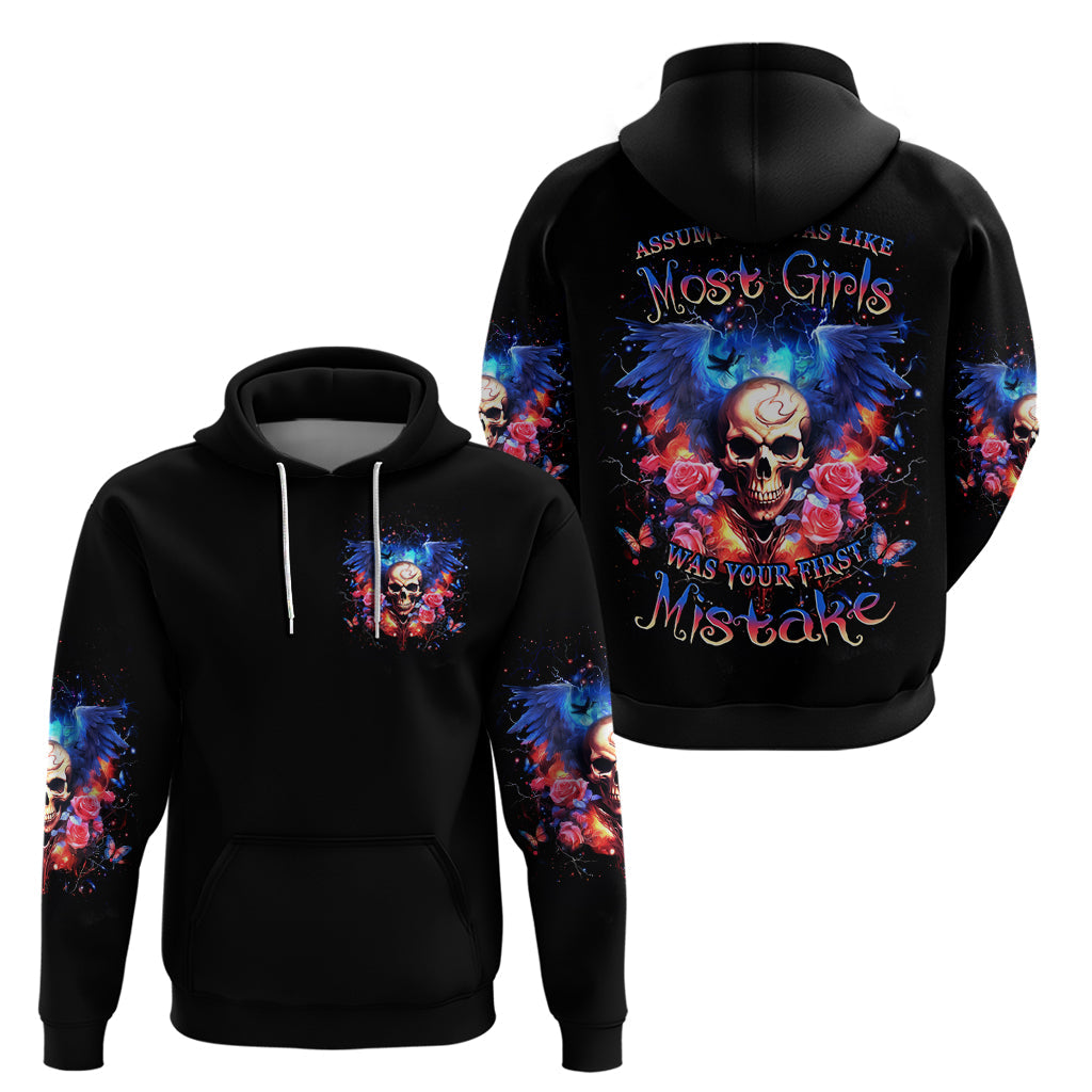 Fairy Skull Hoodie Assuming I Was Like Most Girls Was Your First Mistake DT01
