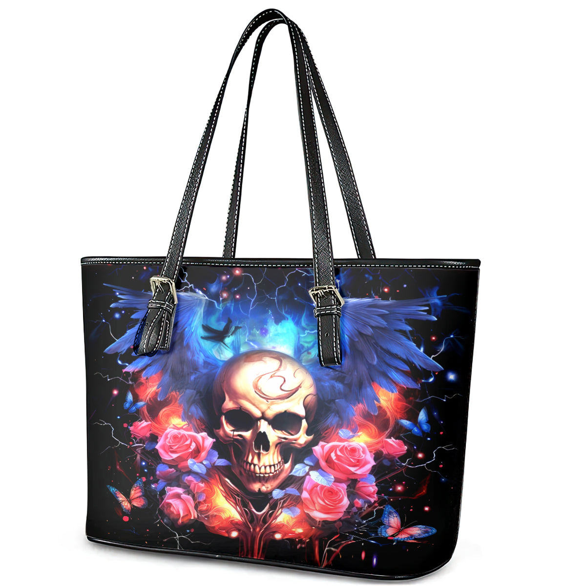 Fairy Skull Leather Tote Bag Assuming I Was Like Most Girls Was Your First Mistake DT01