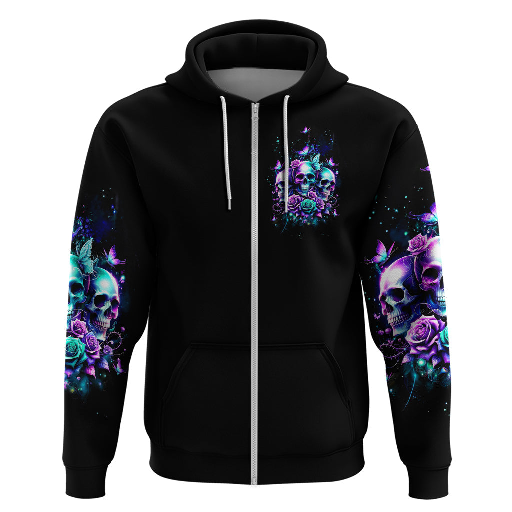 Rose Skull Hoodie Stuck Between IDK IDC And IDGAF DT01