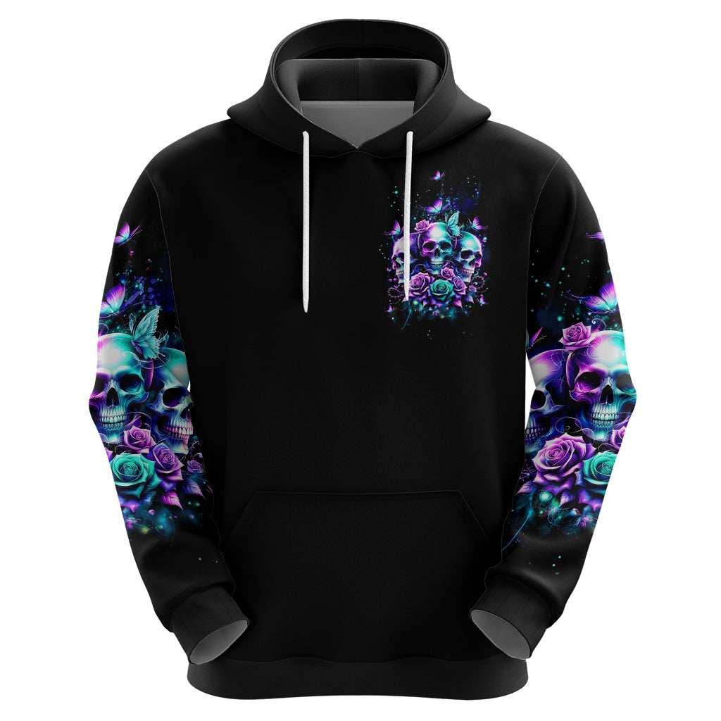 Rose Skull Hoodie Stuck Between IDK IDC And IDGAF DT01