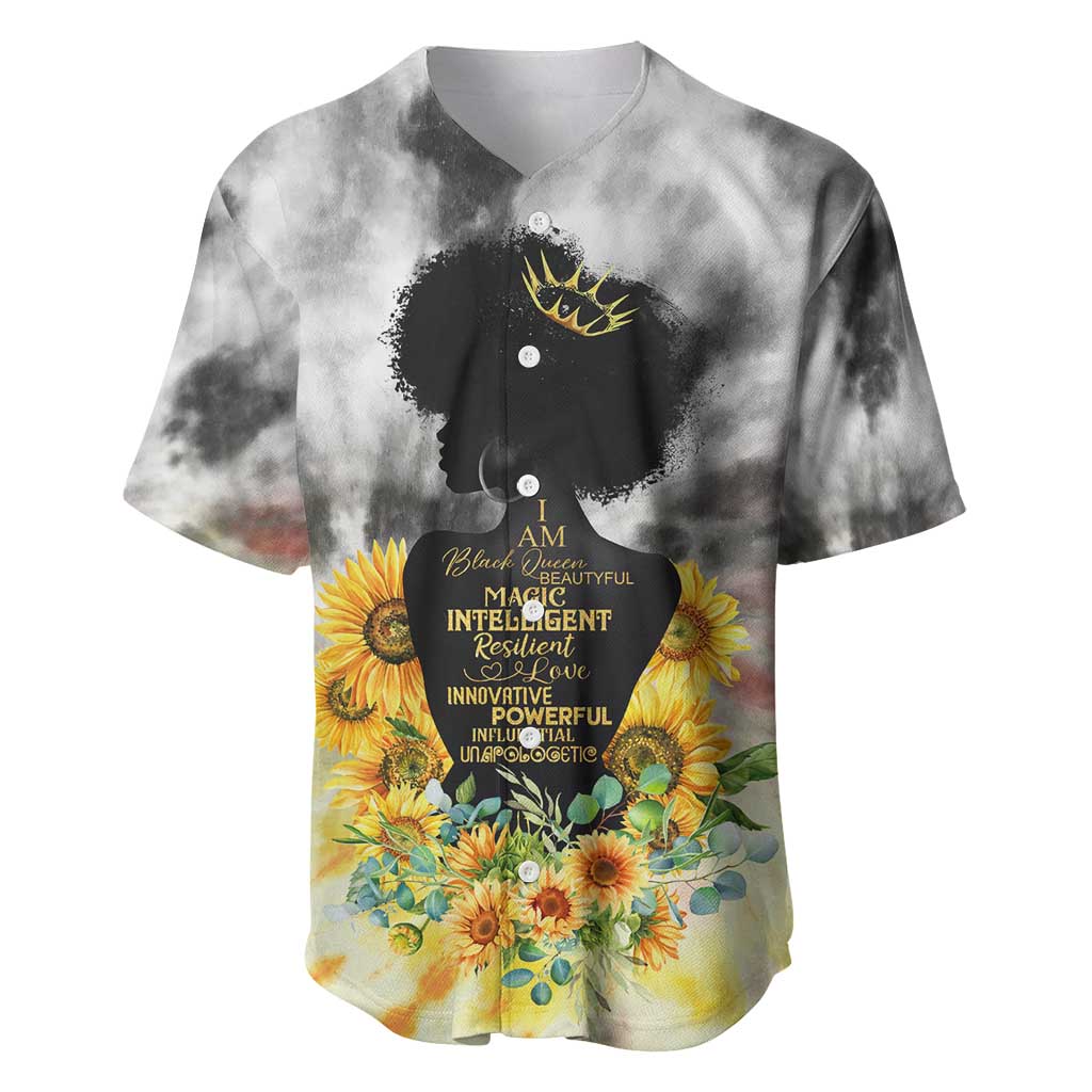 Vintage Flowers - I Am Black Queen Baseball Jersey DT02