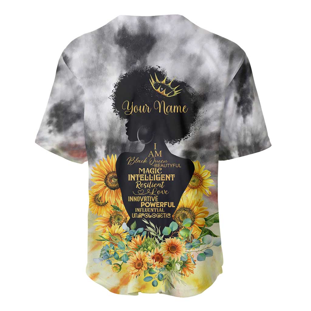Vintage Flowers - I Am Black Queen Baseball Jersey DT02