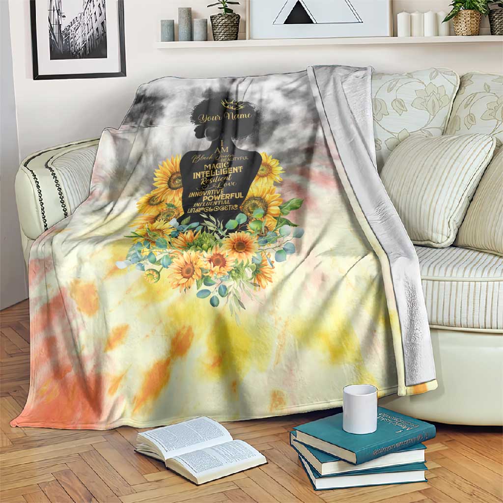Vintage Flowers - I Am Black Queen Blanket DT02