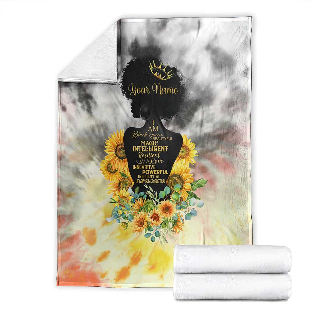 Vintage Flowers - I Am Black Queen Blanket DT02
