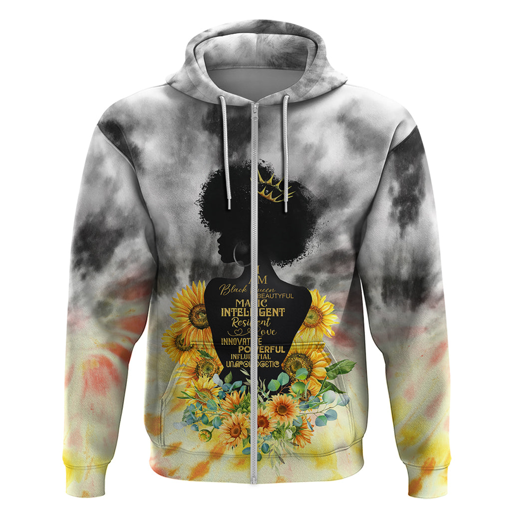 I Am Black Queen Hoodie Flowers Retro Style DT02