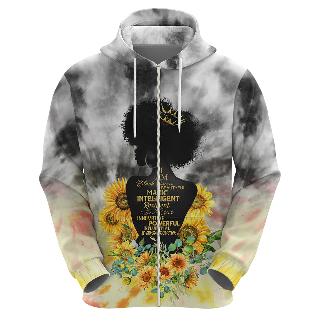 I Am Black Queen Hoodie Flowers Retro Style DT02