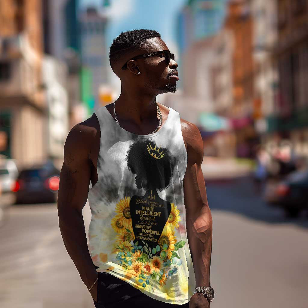 Vintage Flowers - I Am Black Queen Men Tank Top DT02