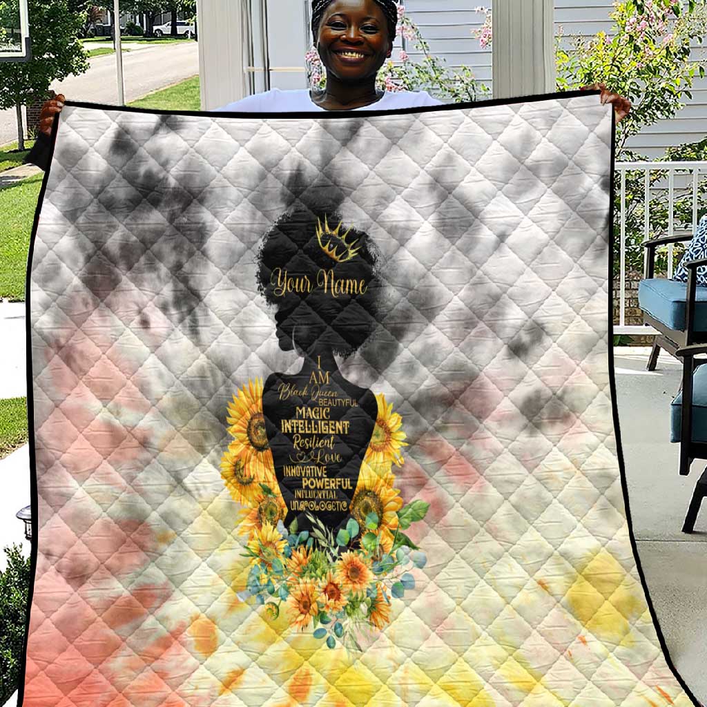Vintage Flowers - I Am Black Queen Quilt DT02