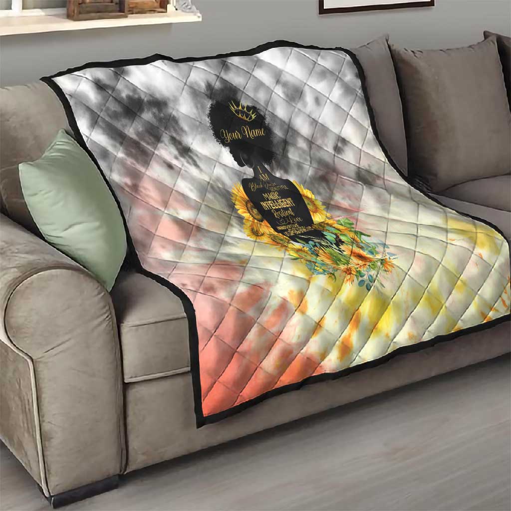 Vintage Flowers - I Am Black Queen Quilt DT02