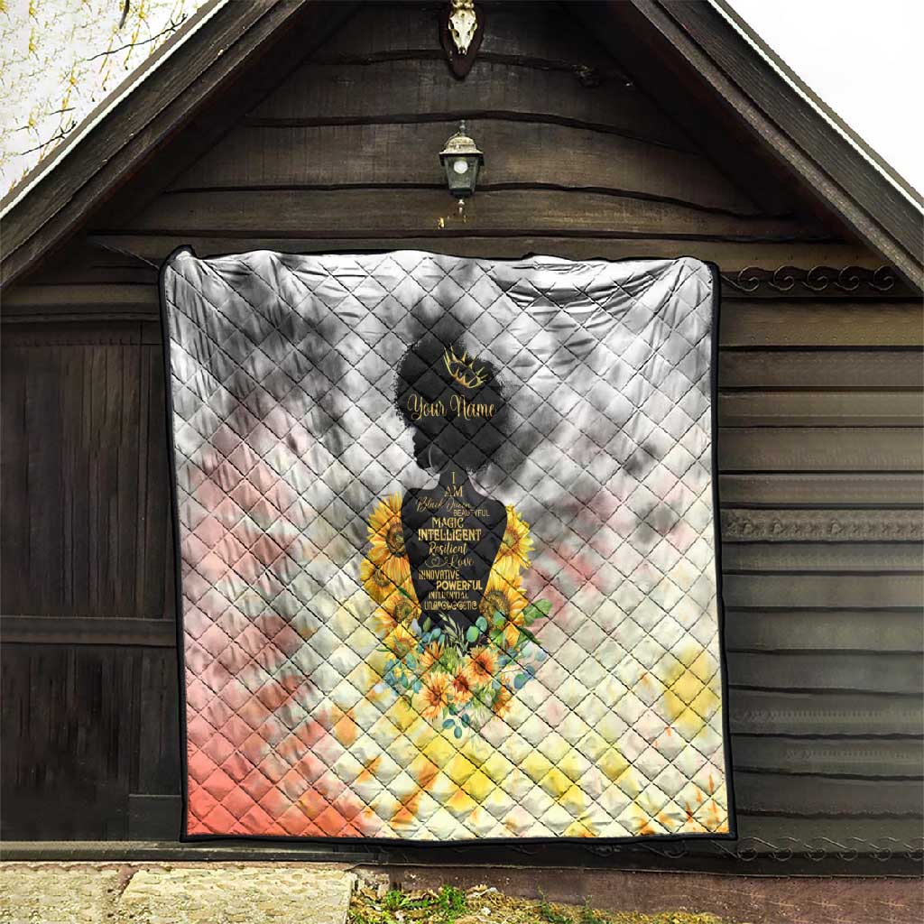 Vintage Flowers - I Am Black Queen Quilt DT02