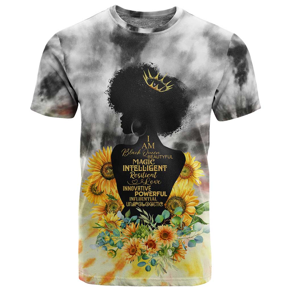 Vintage Flowers - I Am Black Queen T shirt DT02