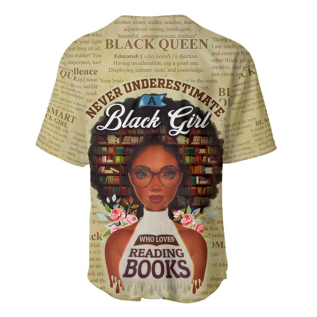 Personalized Black Girl African Baseball Jersey Never Underestimate A Book Lover DT02