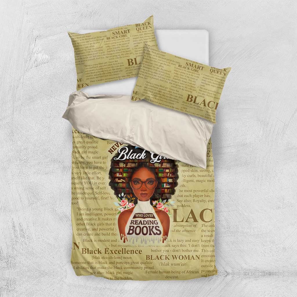 Personalized Black Girl African Bedding Set Never Underestimate A Book Lover DT02