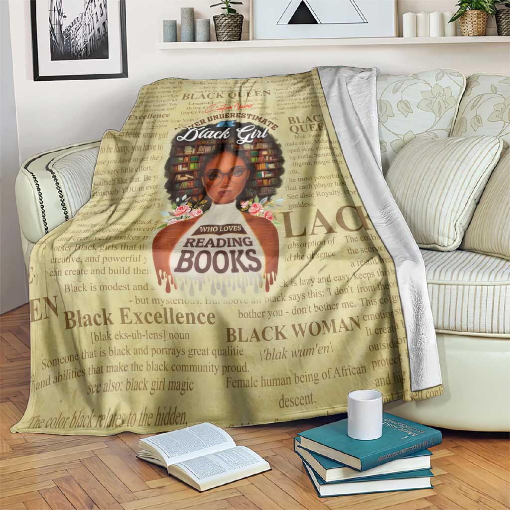Personalized Black Girl African Blanket Never Underestimate A Book Lover DT02