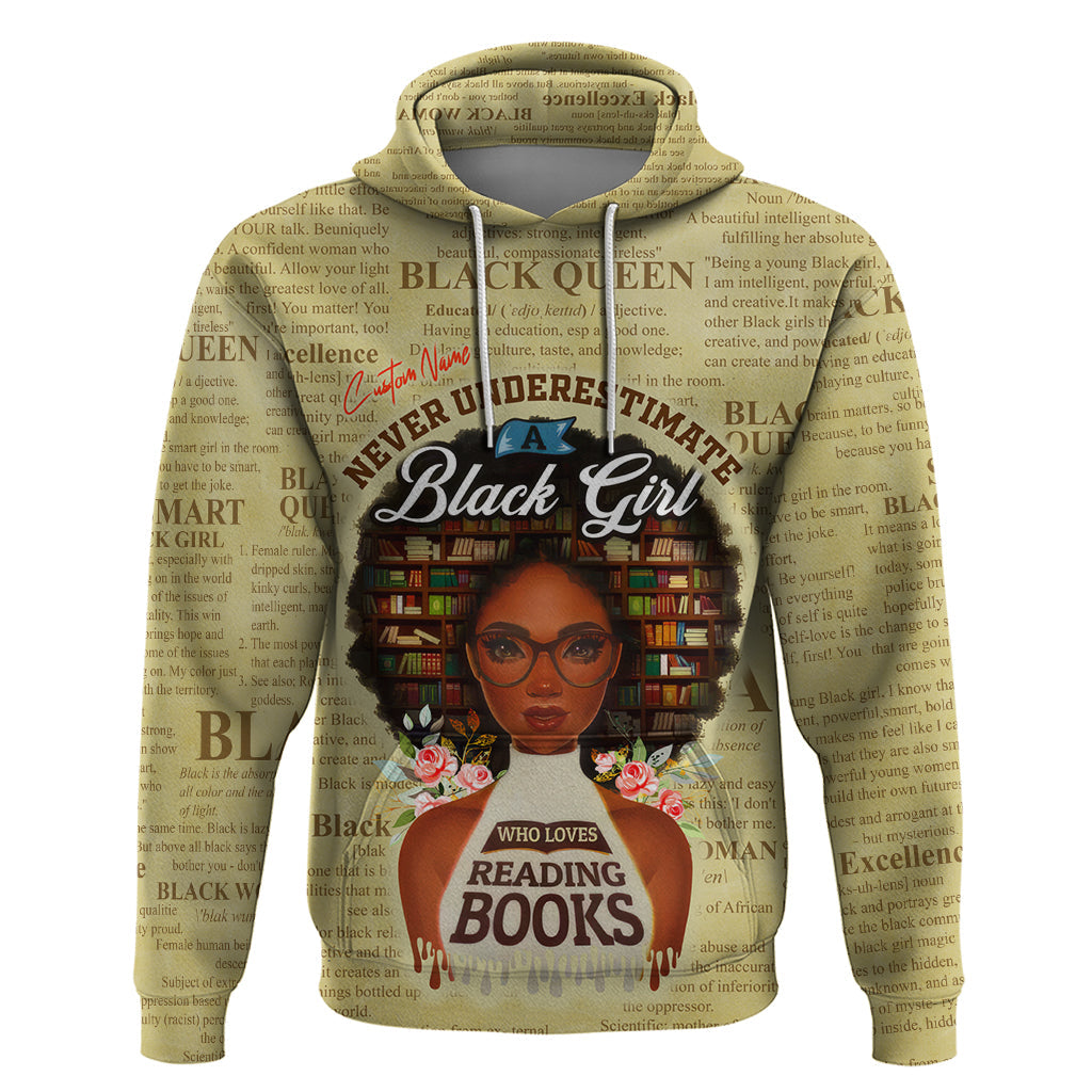Personalized Black Girl African Hoodie Never Underestimate A Book Lover DT02