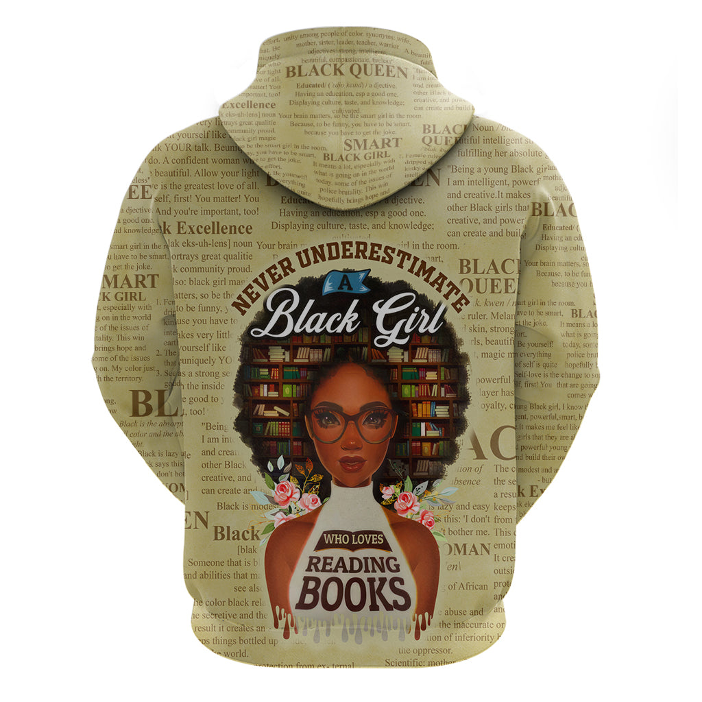 Personalized Black Girl African Hoodie Never Underestimate A Book Lover DT02