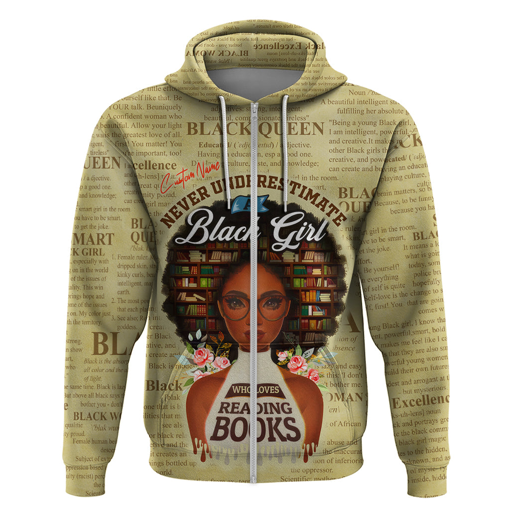 Personalized Black Girl African Hoodie Never Underestimate A Book Lover DT02