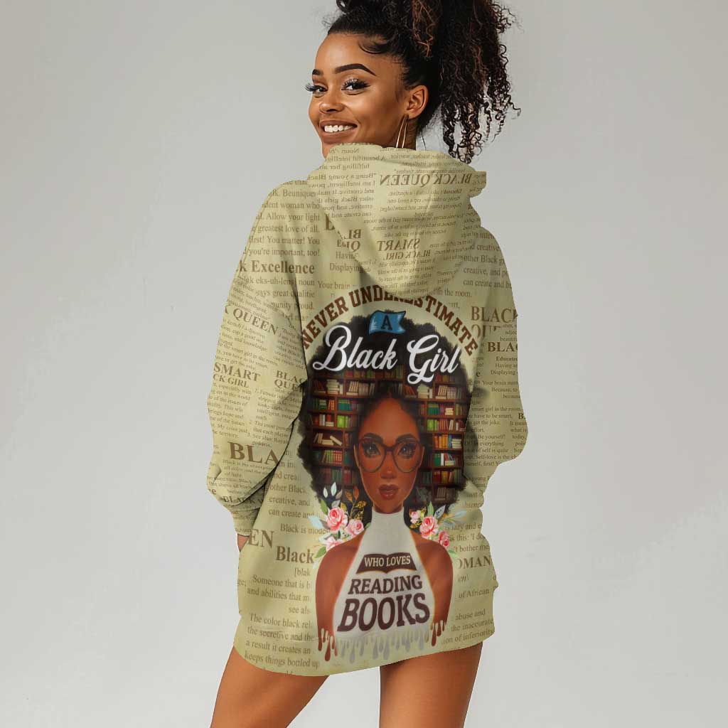 Personalized Black Girl African Hoodie Dress Never Underestimate A Book Lover DT02
