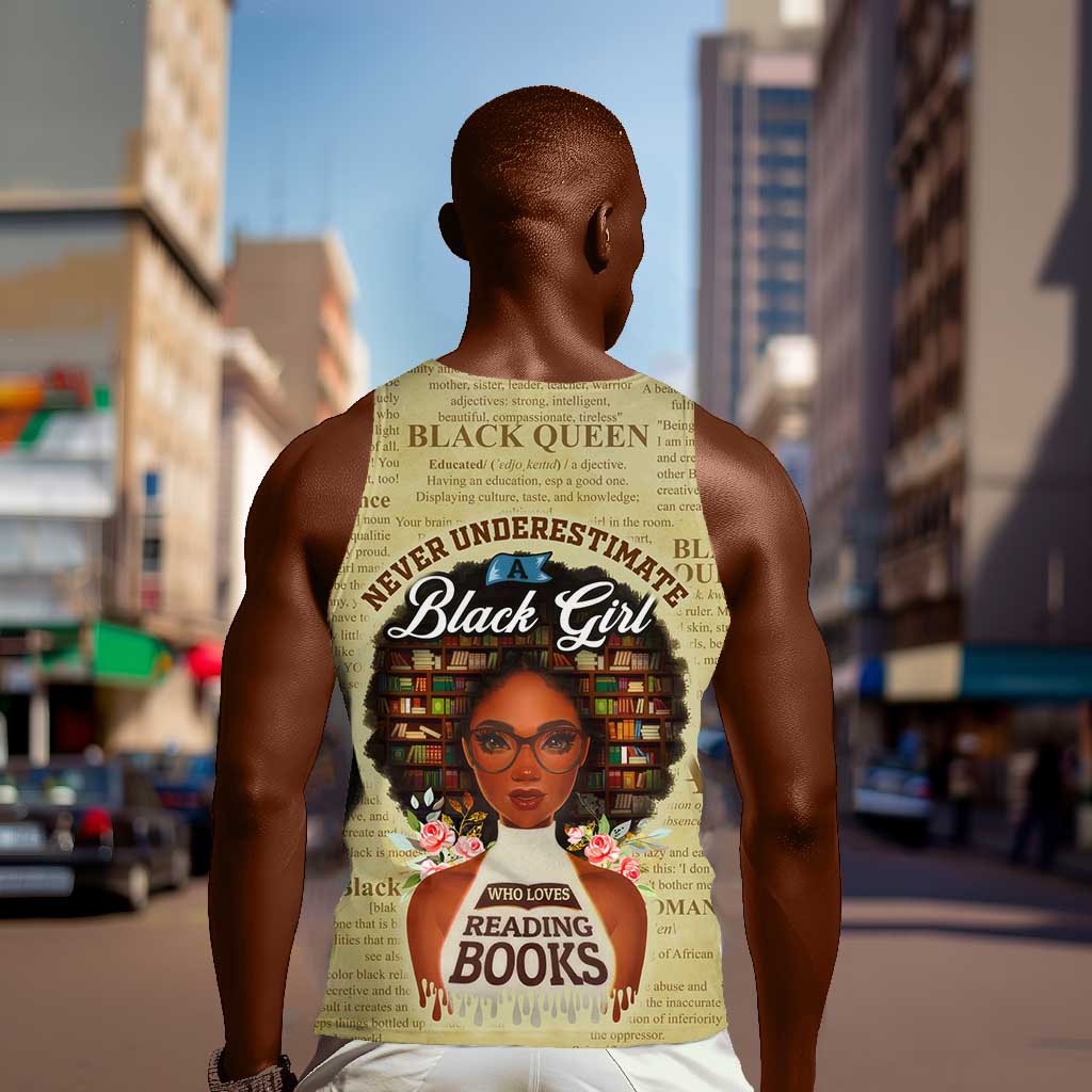 Personalized Black Girl African Men Tank Top Never Underestimate A Book Lover DT02
