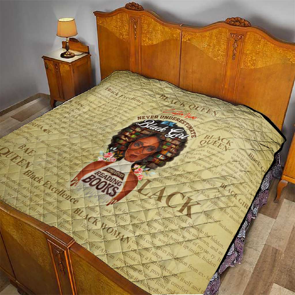 Personalized Black Girl African Quilt Never Underestimate A Book Lover DT02